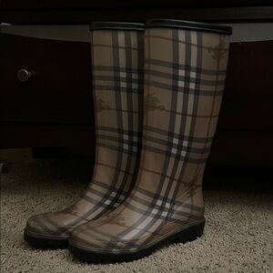 Burberry Plaid Rain Boots